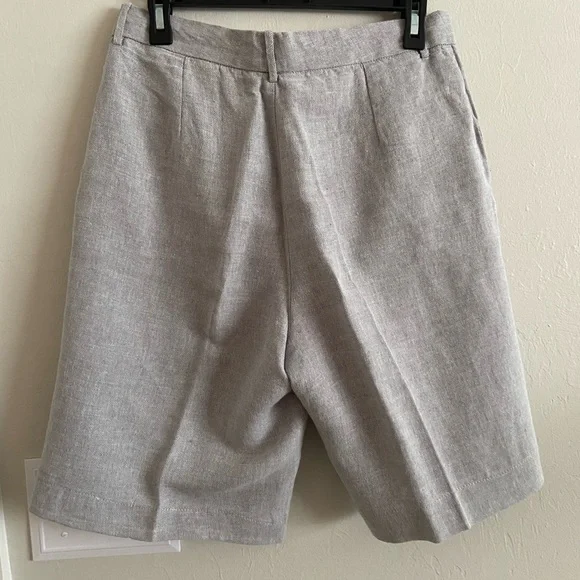 Mango Gray Bermudas Relaxed Fit Linen Blend - Picture 2 of 3
